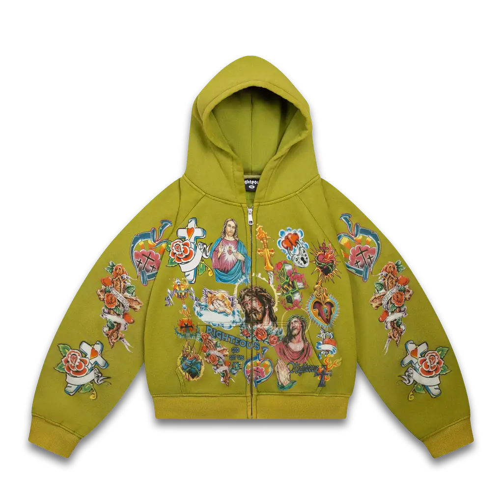 we are Righteous Risen King Cropped Zip (Moss) we are Righteous Risen King Cropped Zip (Moss)