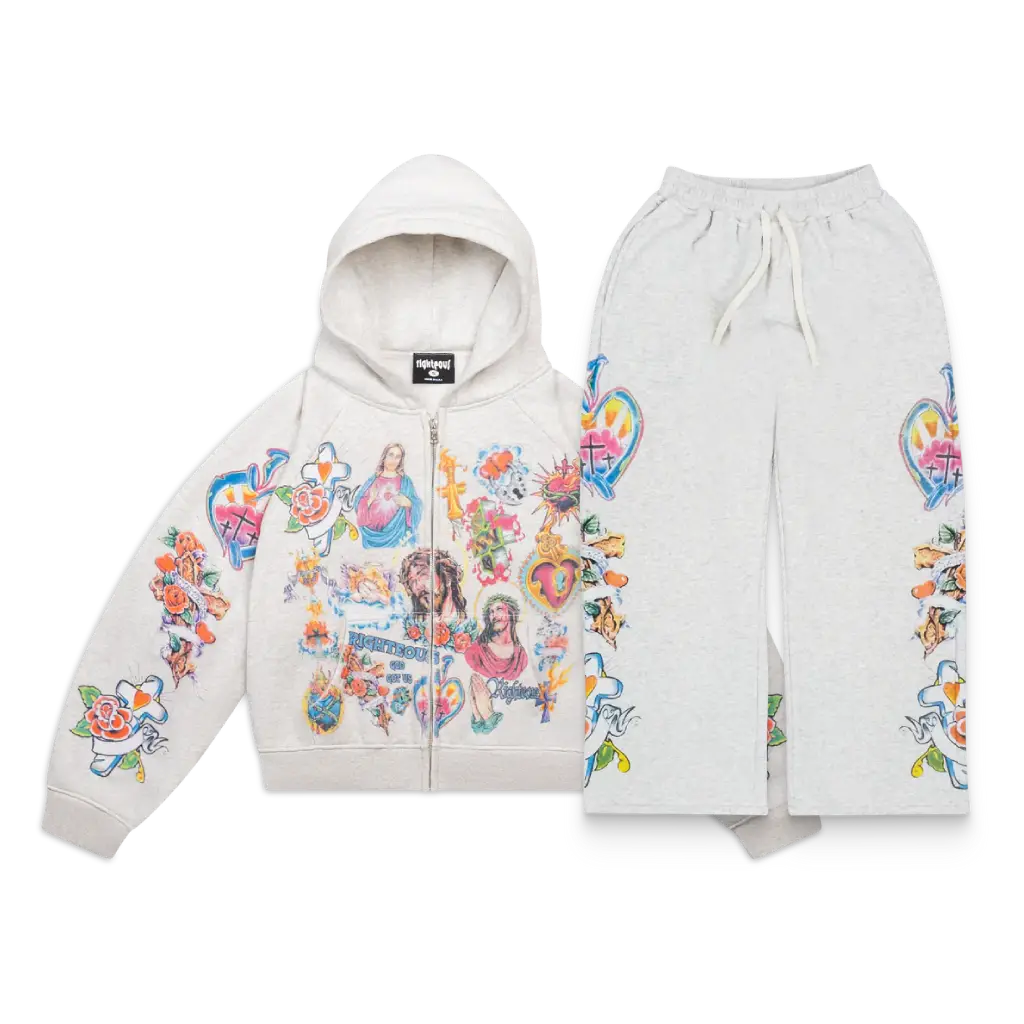 we are Righteous “Risen King” Cropped Zip Tracksuit (Grey) - Copy we are Righteous “Risen King” Cropped Zip Tracksuit (Grey)
